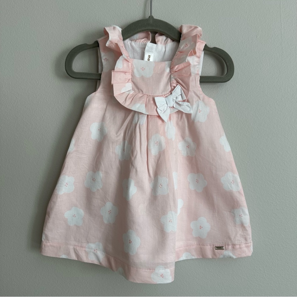 Mayoral Pink Floral Baby Dress 6-9 Months